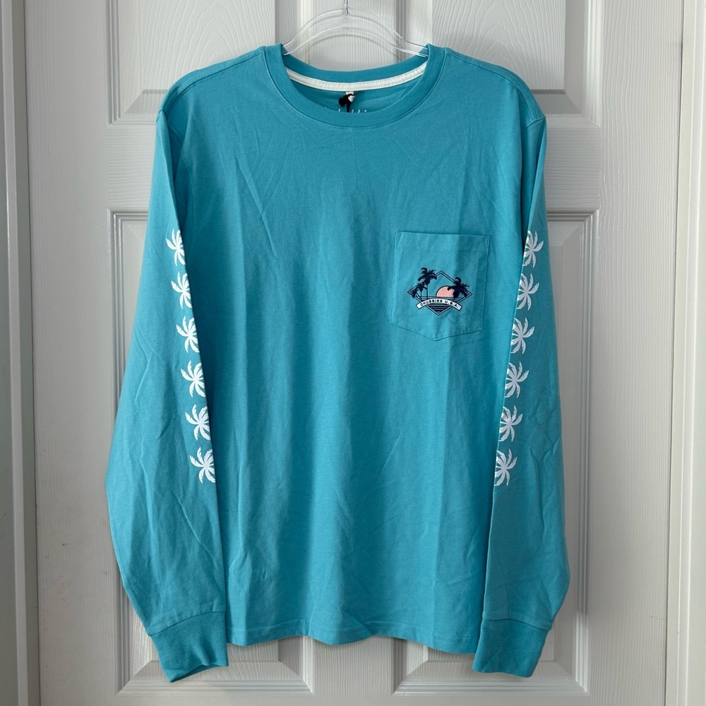 Chubbies The Palm Time Blue Cotton Blend Long Sleeve T-Shirt